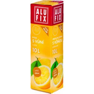 Szemeteszsák ALUFIX citrom illatú zsákok fogantyúval, 10 l-es méret, 17 db-os tekercs, 44 × 36 cm