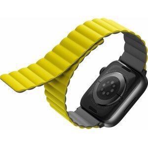 Szíj Uniq Revix Reversible Magnetic Szíj 42/44/45/Ultra 49mm-es Apple Watch okosórához - sárga/szürke
