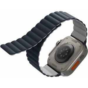 Szíj UNIQ Revix Reversible Magnetic Szíj az Apple Watch 42/44/45/Ultra 49mm okosórához - kék/szürke