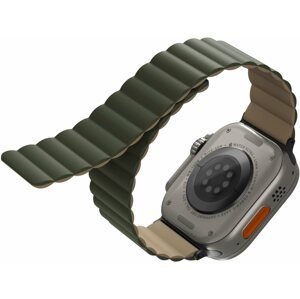 Szíj UNIQ Revix Reversible Magnetic Szíj az Apple Watch 42/44/45/Ultra 49mm okosórához - zöld/barna
