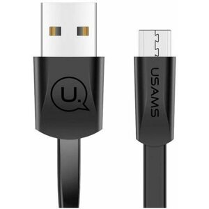 Adatkábel USAMS US-SJ201 U2 Micro USB Flat Data Cable 1.2 m black