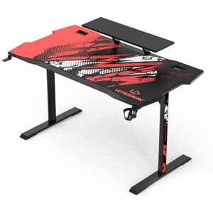 Gaming asztal Ultradesk Atomic fekete-piros