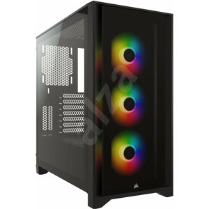 Számítógépház Corsair iCUE 4000X RGB Tempered Glass Black for Alza PC