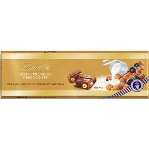 Csokoládé LINDT Milk Raisin Nut Gold 300 g