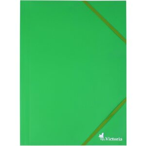 Iratrendező mappa VICTORIA A4 gumiszalaggal és hajtókával, zöld
