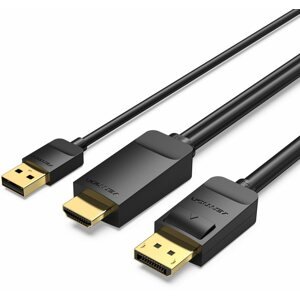 Videokábel Vention HDMI to DisplayPort (DP) 4K@60Hz Cable 1.5m Black