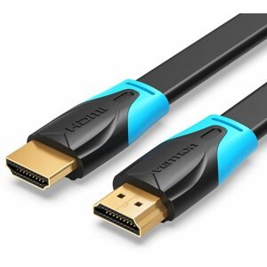 Videokábel Vention Flat HDMI 2.0 Cable 1 m Black