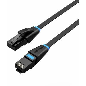 Hálózati kábel Vention Flat Cat.6 UTP Patch Cable 0,5 m Fekete
