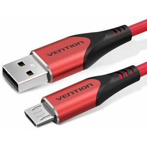 Adatkábel Vention Luxury USB 2.0 -> microUSB Cable 3A Red 1,5m Aluminum Alloy Type