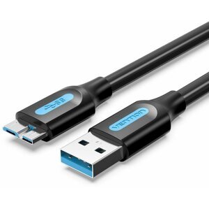 Adatkábel Vention USB 3.0 (M) to Micro USB-B (M) Cable 0.25m Black PVC Type