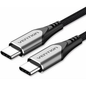 Adatkábel Vention Type-C (USB-C) 2.0 (M) to USB-C (M) Cable 0.5m Gray Aluminum Alloy Type