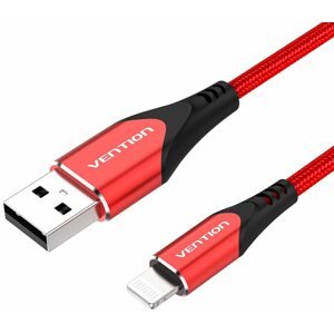 Adatkábel Vention Lightning MFi to USB 2.0 Braided Cable (C89) 1m Red Aluminum Alloy Type
