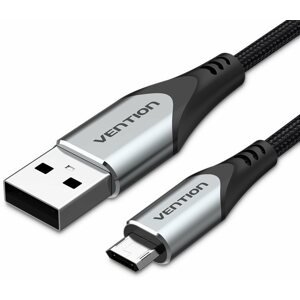 Adatkábel Vention Reversible USB 2.0 to Micro USB Cable 1m Gray Aluminum Alloy Type