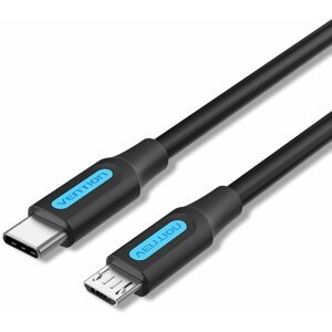 Adatkábel Vention USB-C 2.0 to Micro USB 2A Cable 0.5m Black
