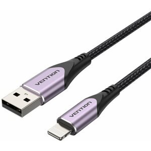 Adatkábel Vention MFi Lightning to USB Cable Purple 2M Aluminum Alloy Type