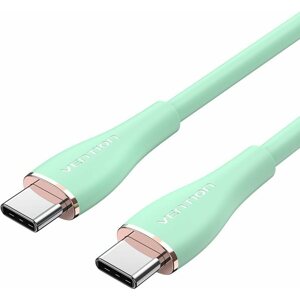 Adatkábel Vention USB-C 2.0 Silicone Durable 5A Cable 1m Light Green Silicone Type