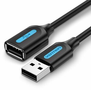 Adatkábel Vention USB 2.0 Male to USB Female Extension Cable 2m Black PVC Type