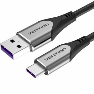 Adatkábel Vention USB-C to USB 2.0 Fast Charging Cable 5A 0.5M Gray Aluminum Alloy Type