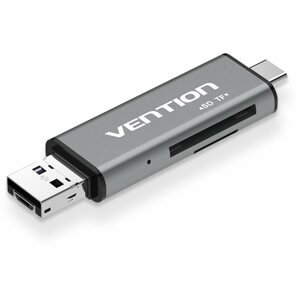 Kártyaolvasó Vention USB2.0 Multi-function Card Reader Gray