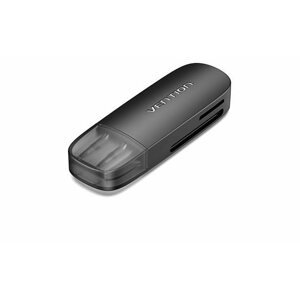 Kártyaolvasó Vention 2-in-1 USB 3.0 A Card Reader(SD+TF) Black Dual Drive Letter