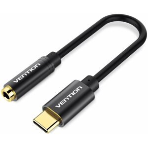 Átalakító Vention Type-C (USB-C) to 3,5mm Female Audio Cable Adapter with Chip 0,1m Black Metal Type