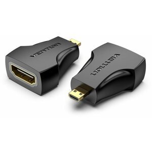 Átalakító Micro HDMI (M) - HDMI (F) adapter fekete