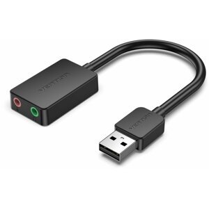 Külső hangkártya Vention 2-port USB External Sound Card 0.15M Black