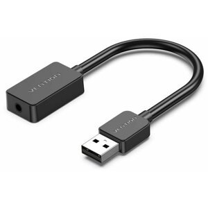 Külső hangkártya Vention 1-port USB External Sound Card 0.15M Black(OMTP-CTIA)