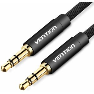 Audio kábel Vention Fabric Braided 3,5mm Jack Male to Male Audio Cable 1,5m Black Metal Type