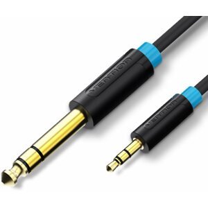 Audio kábel Vention 6,5mm Jack Male to 3,5mm Male Audio Cable 1m - fekete