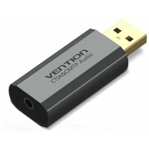 Külső hangkártya Vention USB External Sound Card Gray Aluminium Type (OMTP-CTIA)