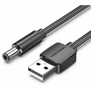 Tápkábel Vention USB to DC 5.5mm Power Cord 1.5M Black Tuning Fork Type