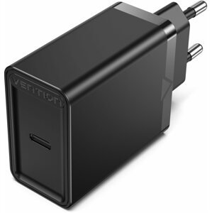 Töltő adapter Vention 1-port USB-C Wall Charger (20W) Black