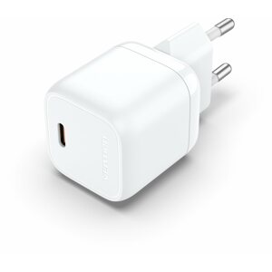 Hálózati adapter Vention 1-port Stylish USB-C GaN Charger (30W) White