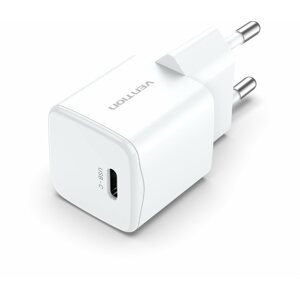 Hálózati adapter Vention Ultramini 1-Port USB-C Wall Charger (20W) EU-Plug White