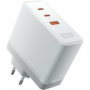 Hálózati adapter Vention Ultra 3-Port USB (C+C+A) GaN Charger (100W/100W/30W) White