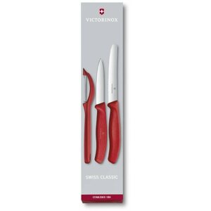 Késkészlet Victorinox Swiss Classic Készlet 2 db kés és kaparó, műanyag, piros
