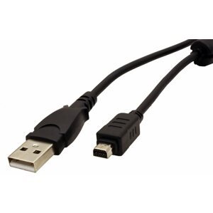 Adatkábel OEM USB 2.0 kábel A - miniUSB OLYMPUS 12 pin, 2m, fekete