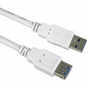 Adatkábel PremiumCord Hosszabbító kábel USB 3.0 Super-speed 5Gbps A-A, MF, 9pin, 2m fehér