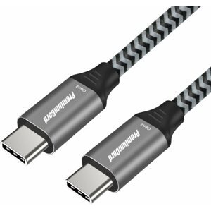 Adatkábel PremiumCord USB-C kábel (USB 3.2 GEN 2, 3 A, 60 W, 20 Gbit/s) pamut borítás 0,5 m