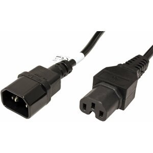 Tápkábel OEM Hálózati hosszabbító kábel, IEC320 C14 - C15, 2 m, fekete