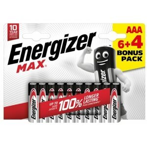 Eldobható elem Energizer MAX AAA 6 + 4 ingyen