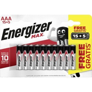Eldobható elem Energizer MAX AAA 15 + 5 ingyen