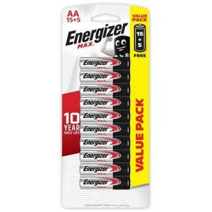 Eldobható elem Energizer MAX AA 15 + 5 ingyen