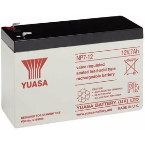 Akkumulátor szünetmentes tápegységhez YUASA 12V 7Ah Karbantartásmentes ólomakkumulátor NP7-12, faston 4,7 mm