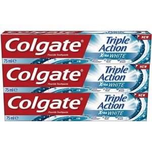 Fogkrém COLGATE Triple Action White 3 × 75 ml