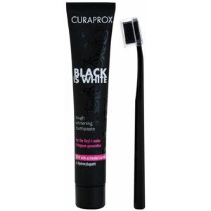 Fogkefe CURAPROX Black Is White Light Pack + 8 ml Black Is White fogkrém